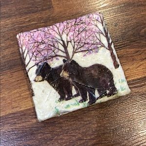 Cute bear coaster. Hand made.